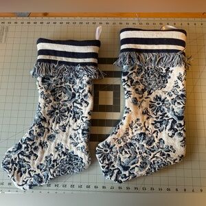 Floral Knit Christmas Stocking with Fringe